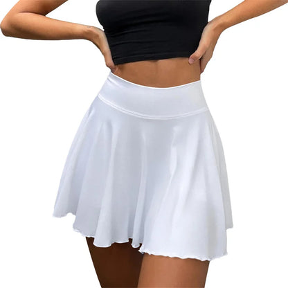 Summer Active Wear Stretchy Golf Skirt Inner Short High Waist Pleated 2 in 1 Tennis Skirt With Pocket