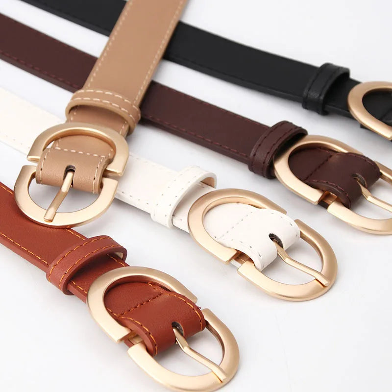 PU Leather Belt - Classic Metal Buckle Fashion Belt