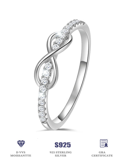 Lab-Grown Diamond Ring - 925 Sterling Silver Moissanite Ladies Ring