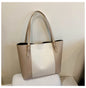 Korean Style Colorblock Tote Bag - Large Capacity Geometric Shoulder Bag