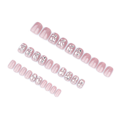 Sparkling Diamond Press-On Nails - Full Glitter Powder Acrylic (30 Pieces)