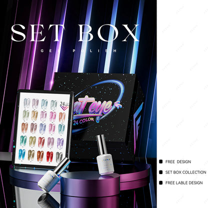 JTING Cat Eye Gel Nail Polish 24-Color Set with Magnet - Complete Collection Kit
