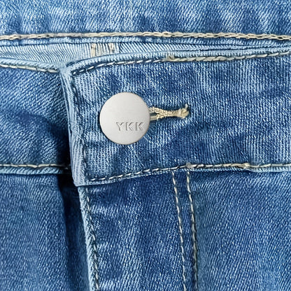 Wide Leg Ripped Jeans - Light Blue Casual Flare Denim Pants