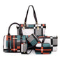 6-Piece Serpentine Chain Tote Bag with Multi-Function Accessories
