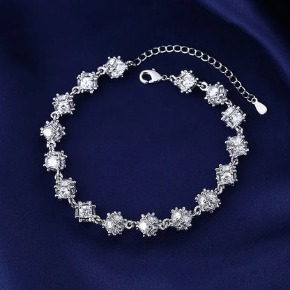 Moissanite Chain Link Bracelet 18K  Bracelet