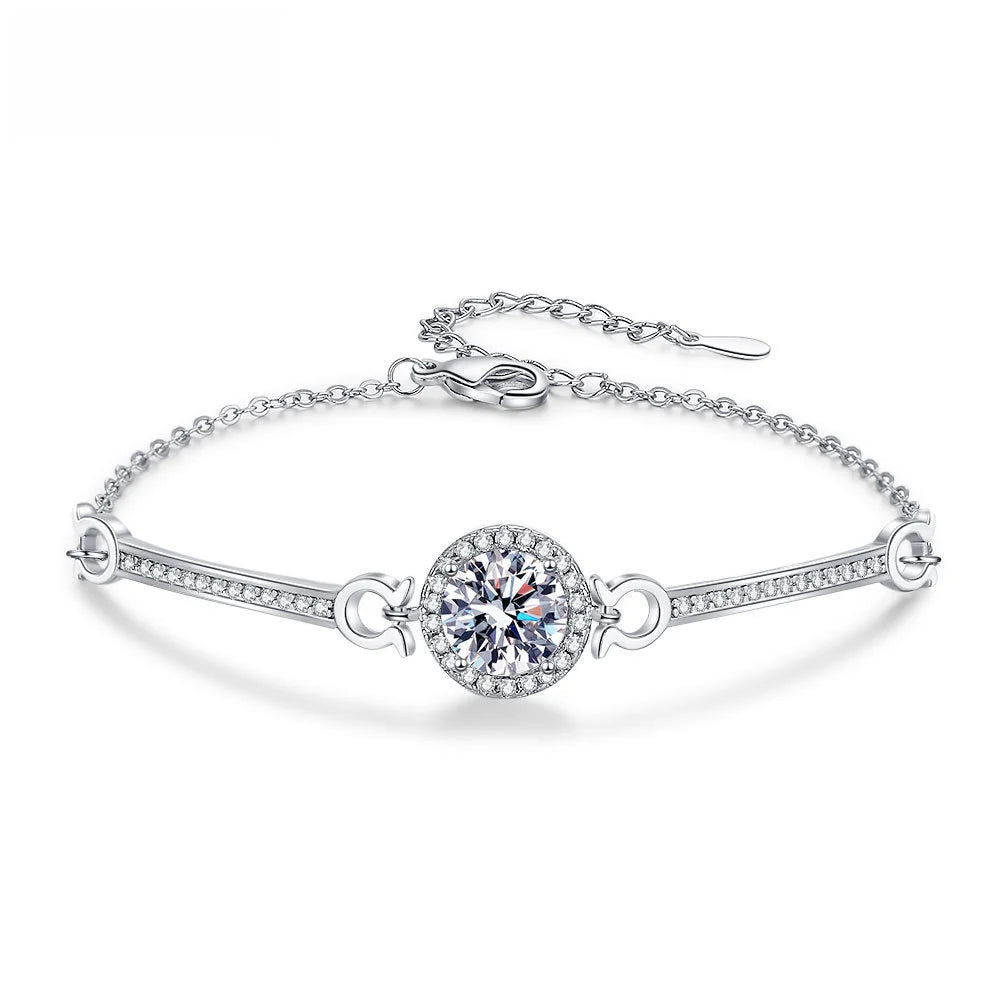 Moissanite Chain Link Bracelet 18K  Bracelet