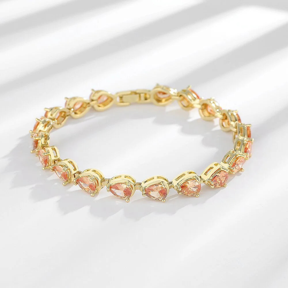 Moissanite Chain Link Bracelet 18K  Bracelet