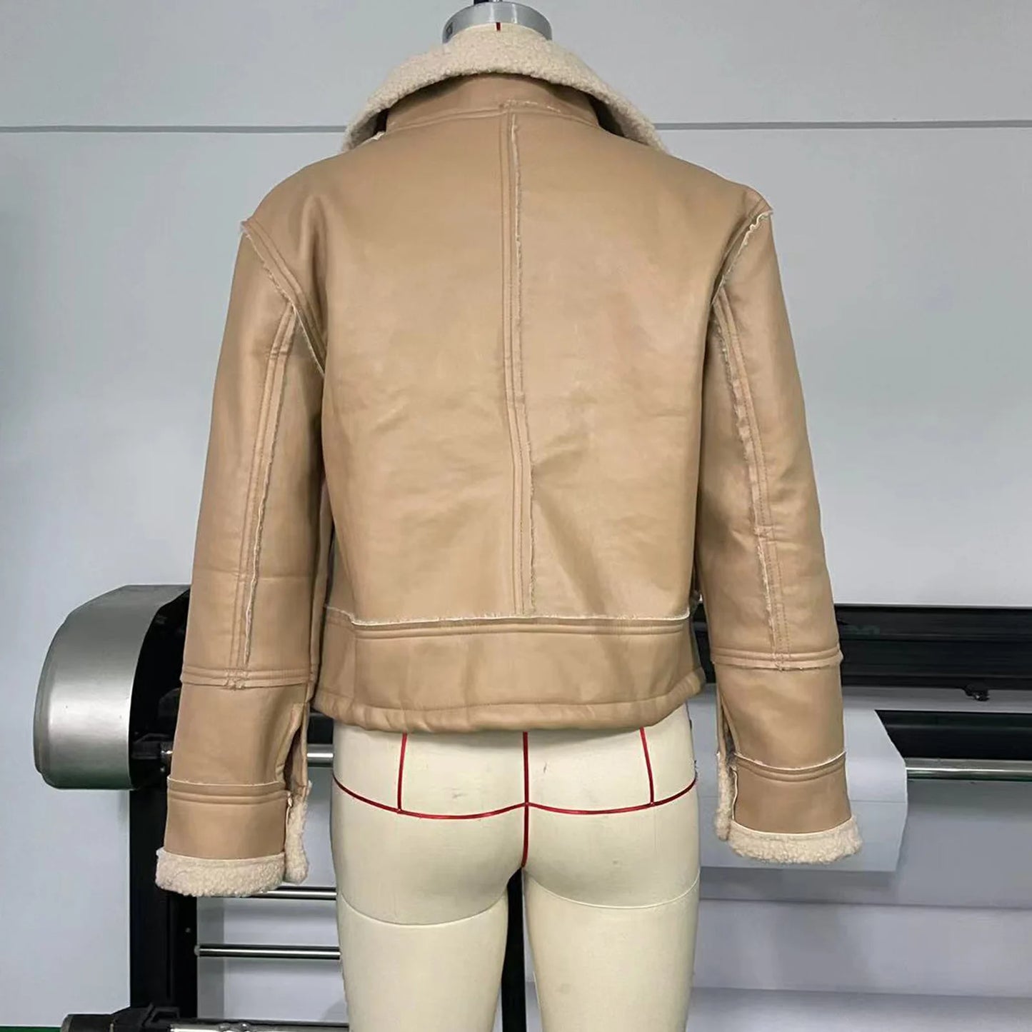 Patchwork Winter Jacket - Casual Zipper Long Sleeve Coat