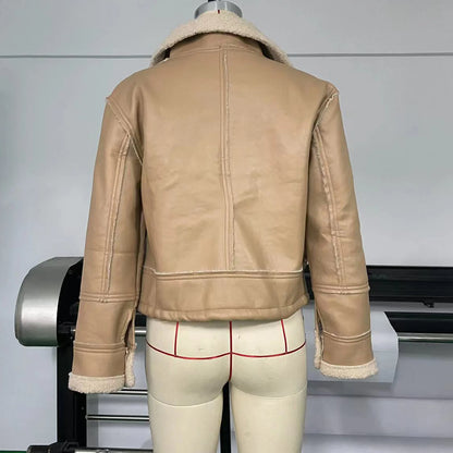 Patchwork Winter Jacket - Casual Zipper Long Sleeve Coat