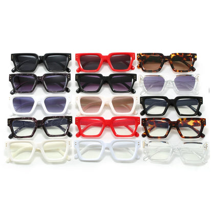 Retro Chunky Square Cat Eye Sunglasses - UV400 Protection