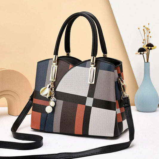 Lattice High-Capacity Fashion Messenger Bag - Luxury Tote Handbag