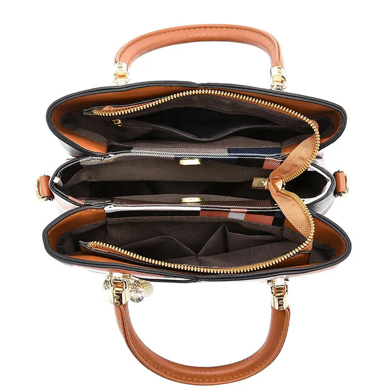 Lattice High-Capacity Fashion Messenger Bag - Luxury Tote Handbag