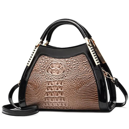 Large Crocodile Embossed Shoulder Capacity Retro Fashion Tote