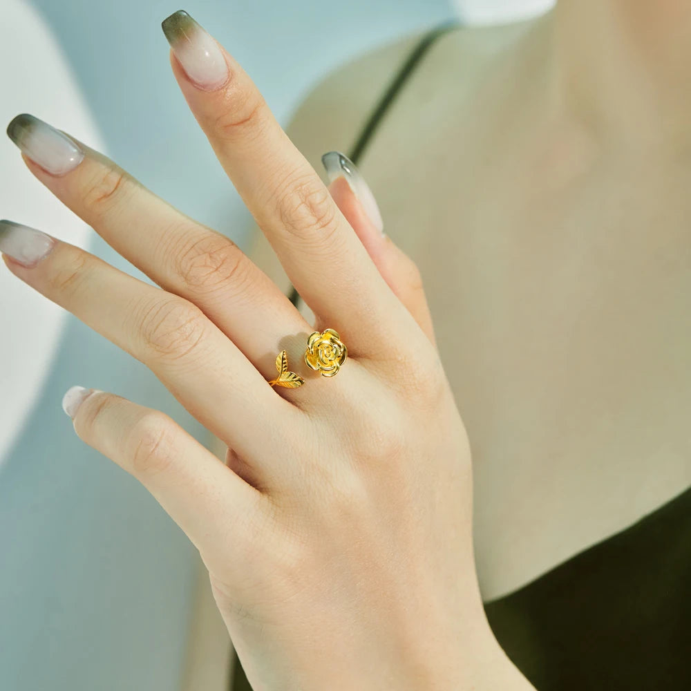 Adjustable Rose Flower Ring