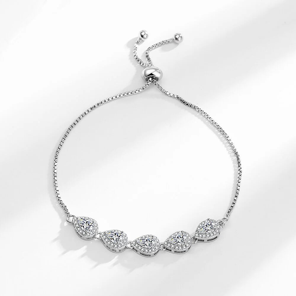 Moissanite Chain Link Bracelet 18K  Bracelet