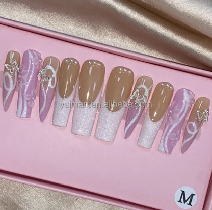 Luxury Handmade Press-On Nails with Designs