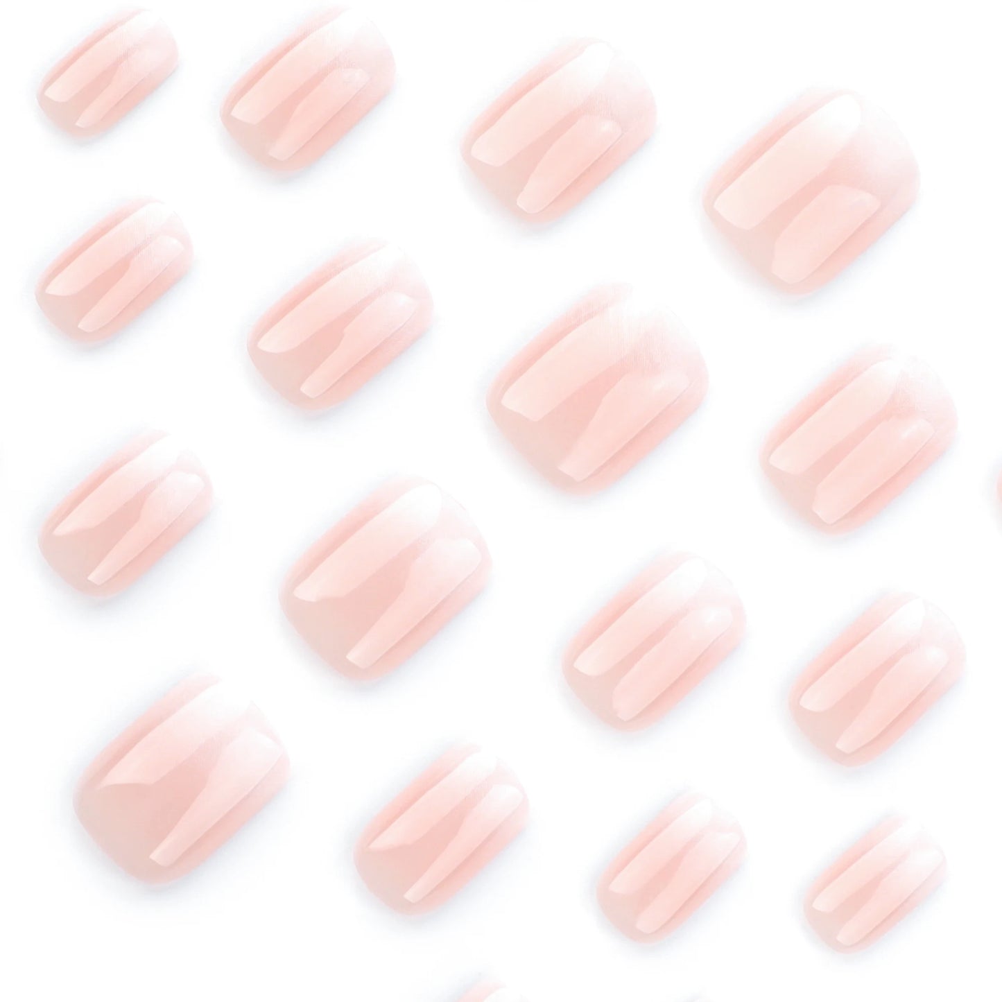 Nude Pink Gradient Press-On Nails - Short Almond Acrylic (24 Pieces)