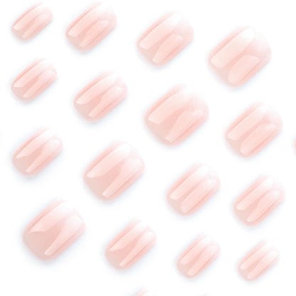 Nude Pink Gradient Press-On Nails - Short Almond Acrylic (24 Pieces)