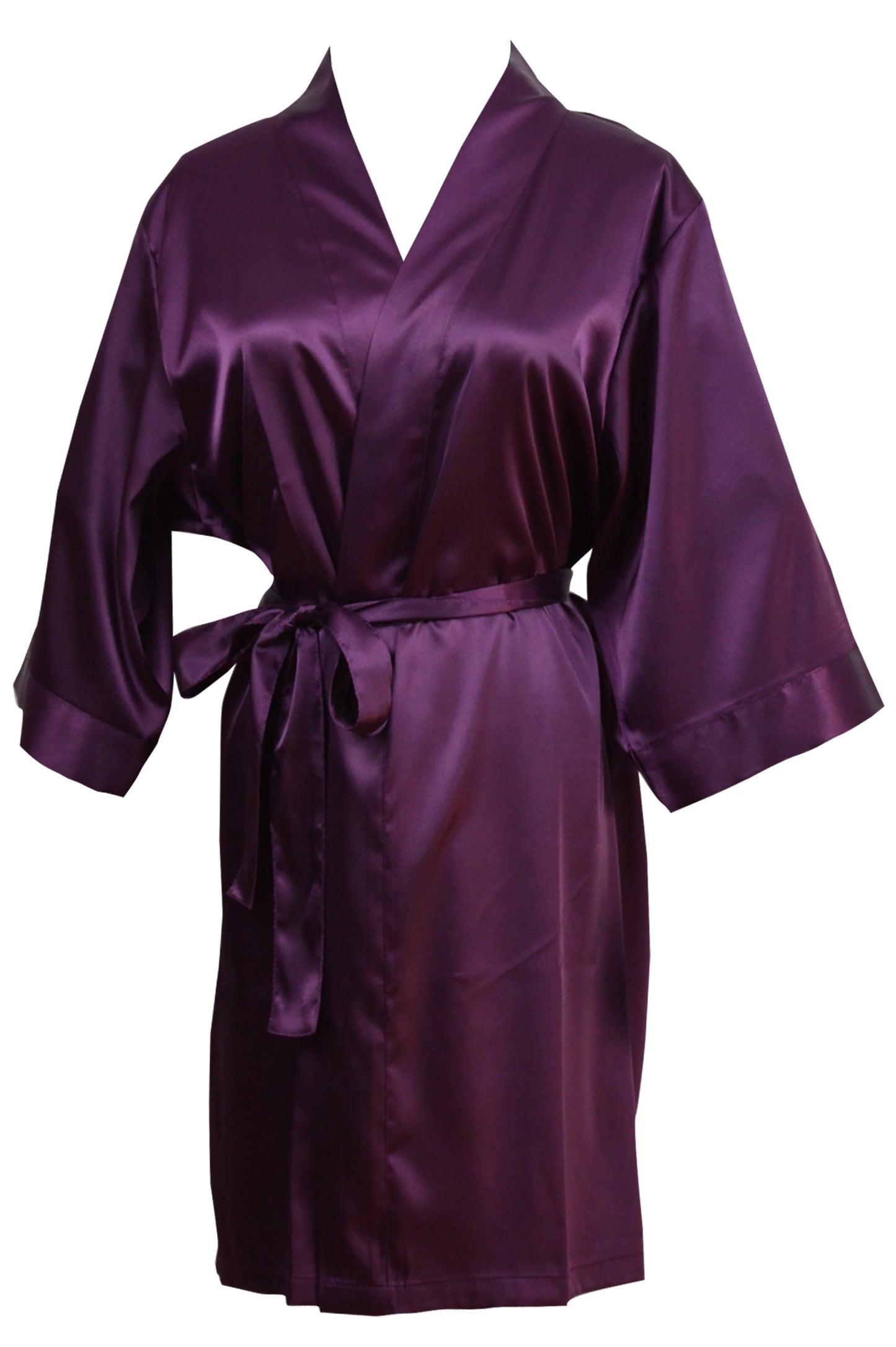 Women's Satin Kimono Robe - Short Silk Bridal Bridesmaid Wedding Robe