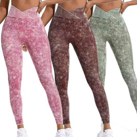 High Waist Seamless Yoga Leggings - Scrunch Butt V-Cut Gym Fitness Pants