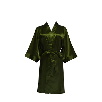 Women's Satin Kimono Robe - Short Silk Bridal Bridesmaid Wedding Robe