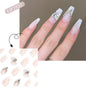 French Style Press-On Nails - 24 Piece Acrylic Artificial Nail Set