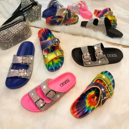 Rhinestone Bling Summer Slides