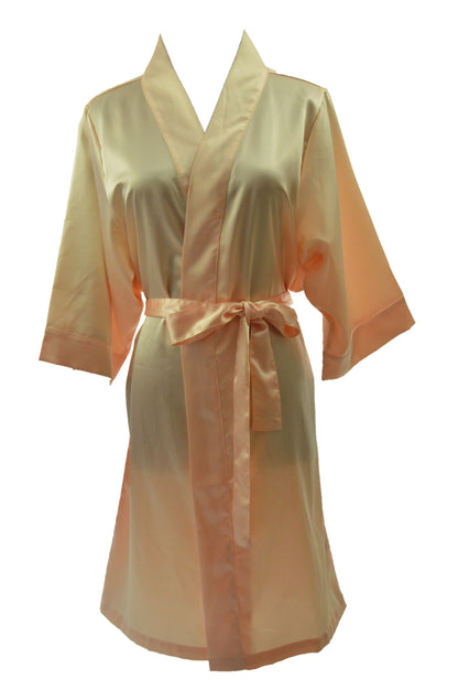 Women's Satin Kimono Robe - Short Silk Bridal Bridesmaid Wedding Robe