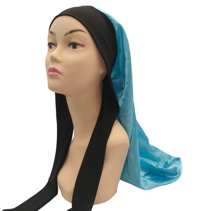 Silk Satin Sleeping Bonnet - Adjustable Long Hair Bonnet for Women