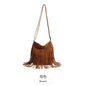 Women's Retro Frosted Shoulder Bag with Tassel - Vintage Style Handbag