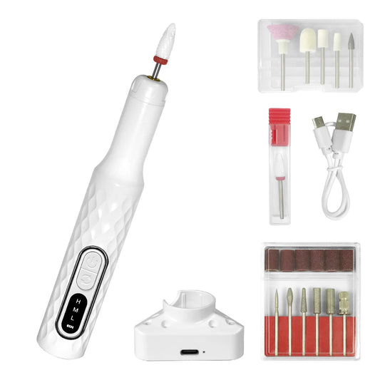 Electric Nail File - Rechargeable Portable Nail Grinder for Manicure & Pedicure