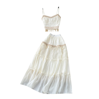 Sleeveless Top & High Waist Slim Skirt