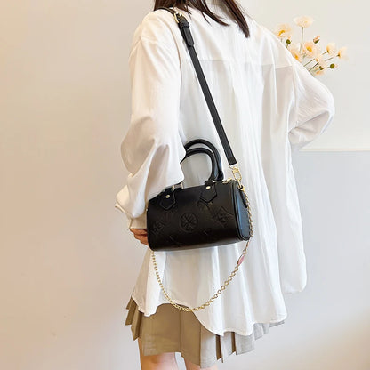 Designer Geometric Print Handbag - Versatile PU Leather Shoulder Bag