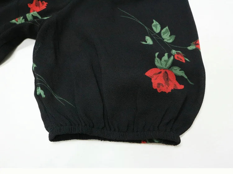 Floral French Retro Dress - Casual Chiffon Summer Dress