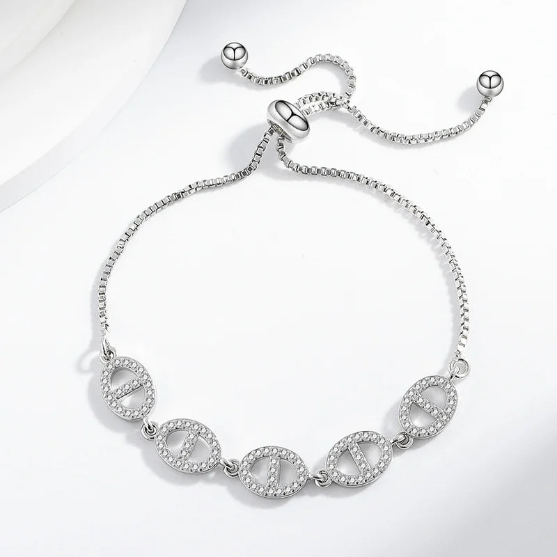 Moissanite Chain Link Bracelet 18K  Bracelet