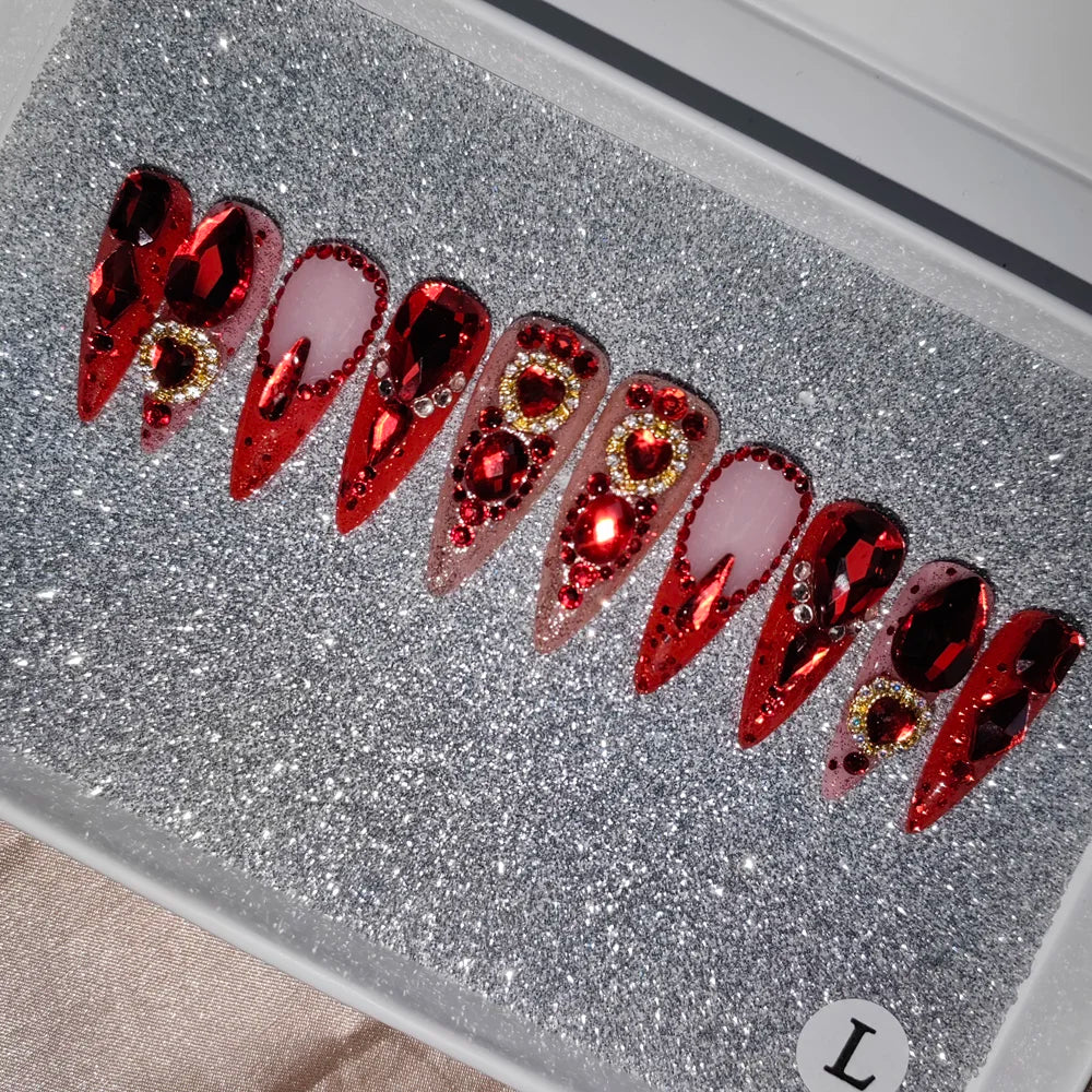 French White Butterfly Press-On Nails - Medium Length ABS Acrylic Artificial Nails