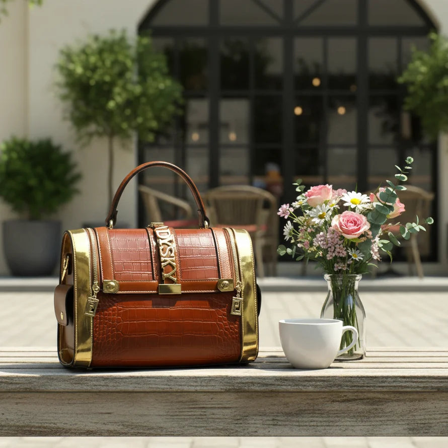 Crocodile Pattern Shoulder Bag - Luxury PU Leather Handbag