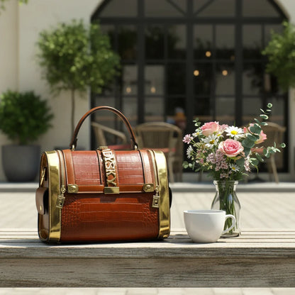 Crocodile Pattern Shoulder Bag - Luxury PU Leather Handbag