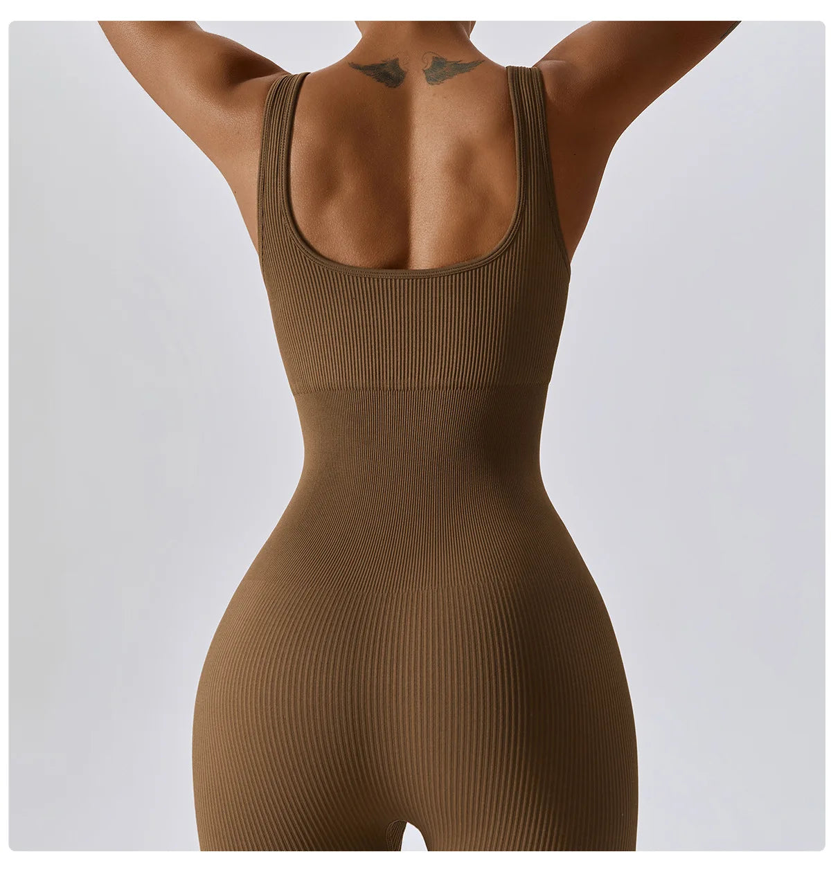 Seamless Yoga Jumpsuit Backless Workout Romper