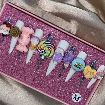 Luxury Handmade Press-On Nails with Designs