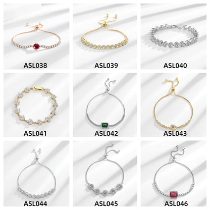 Moissanite Chain Link Bracelet 18K  Bracelet