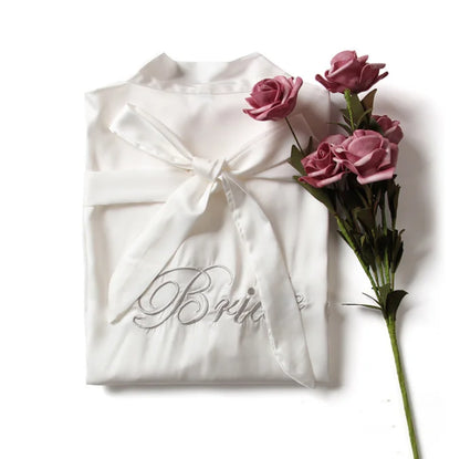 Women's Bridal Ice Silk Nightgown - Elegant Wedding Sleepwear Robe