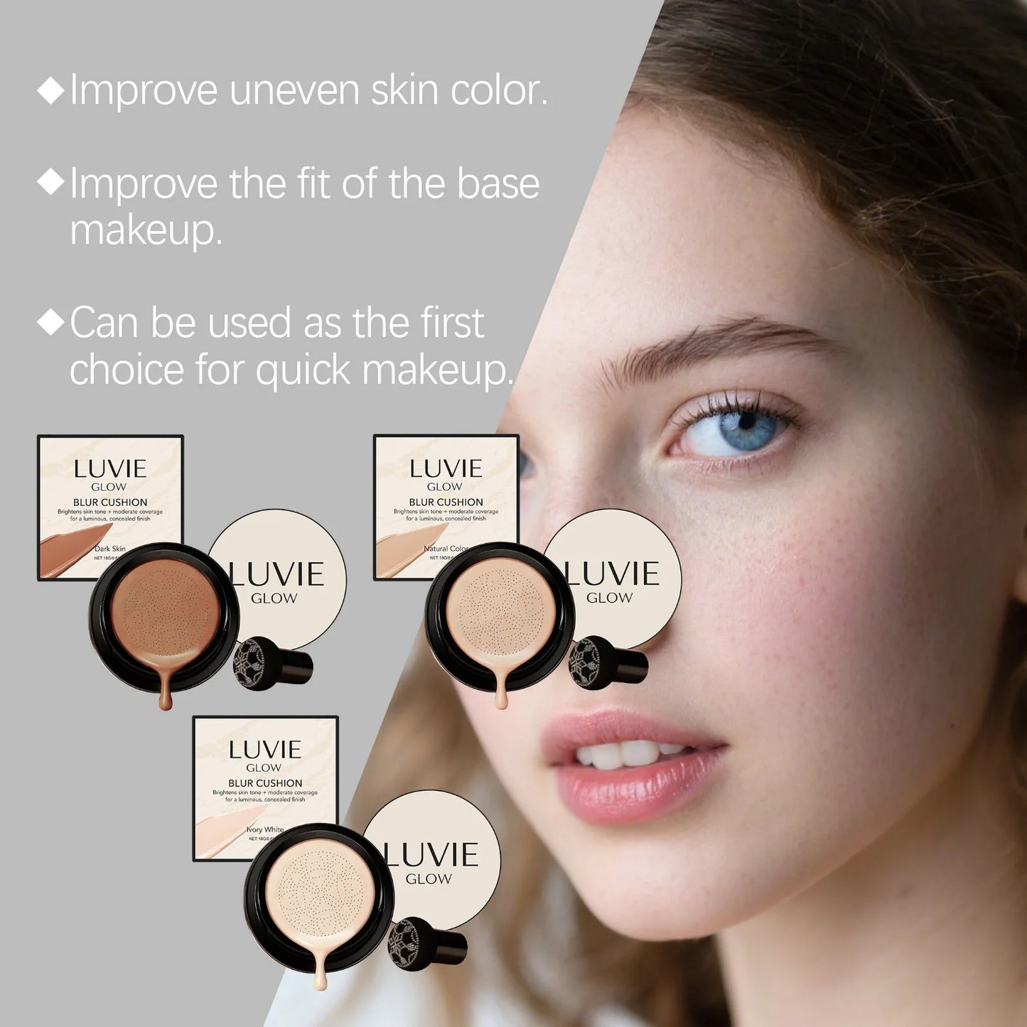 Mushroom Head Air Cushion CC Cream - Moisturizing BB Foundation