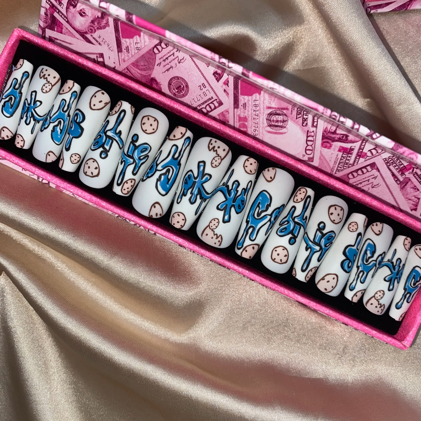 Handmade Pink Gel Press-On Nails - Custom Decoration Design (Wholesale Available)