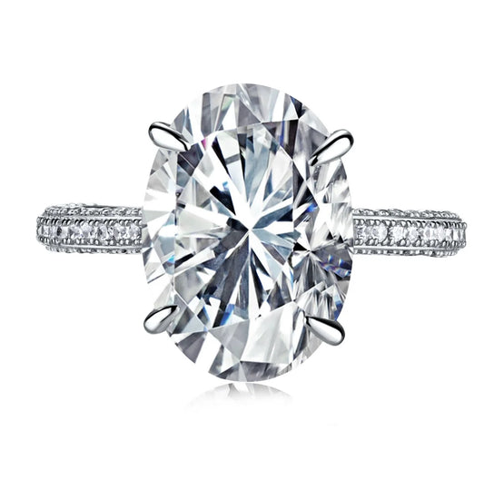 Oval Cut Sterling Silver Ring