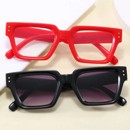 Retro Chunky Square Cat Eye Sunglasses - UV400 Protection