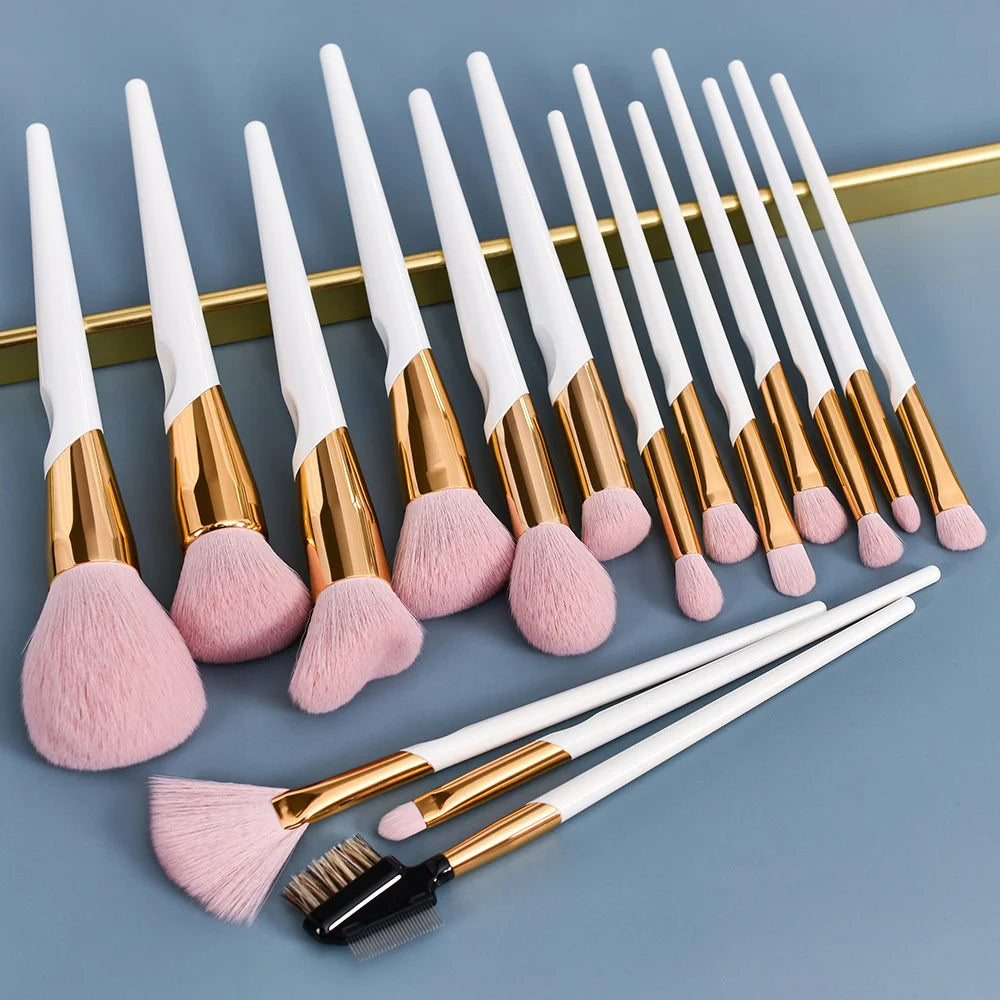 Professional 12-Piece Makeup Brush Set - Foundation, Eyeshadow & Blush Brushes