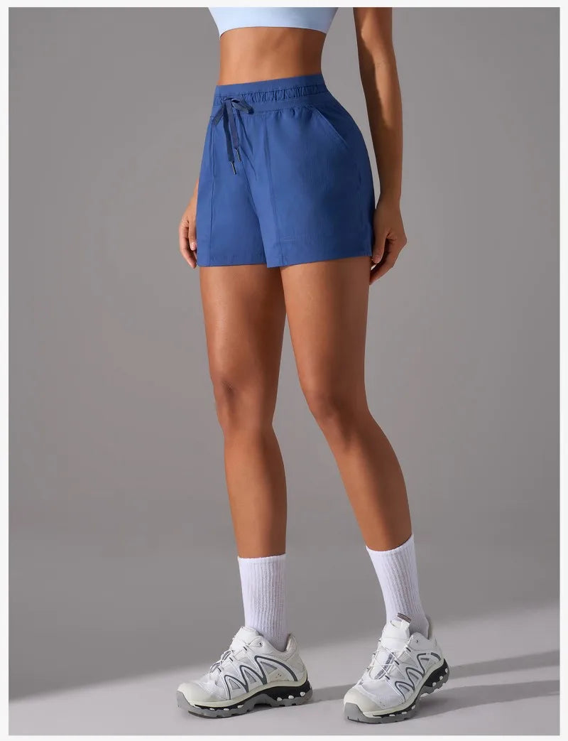 Drawstring Loose Fit Yoga & Fitness Shorts with Pockets