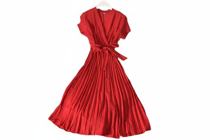 Side Zip Belt Dress with Lace-Up Bow Detail