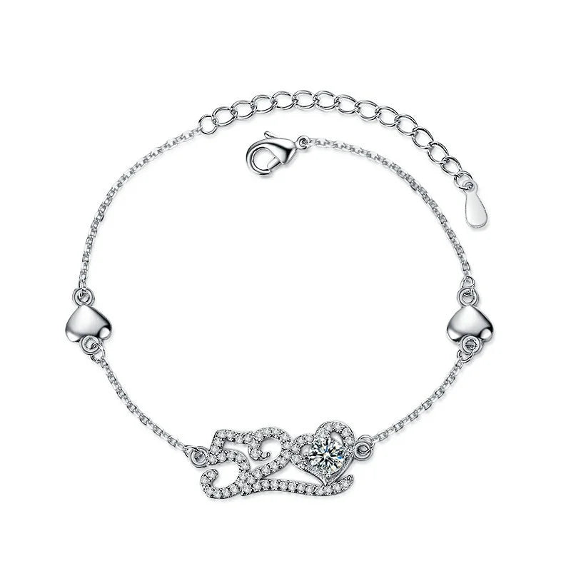 Moissanite Chain Link Bracelet 18K  Bracelet